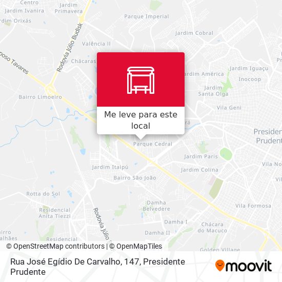Rua José Egídio De Carvalho, 147 mapa