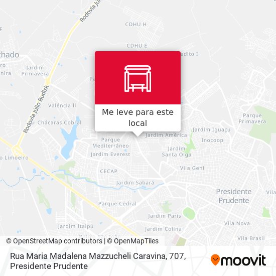 Rua Maria Madalena Mazzucheli Caravina, 707 mapa