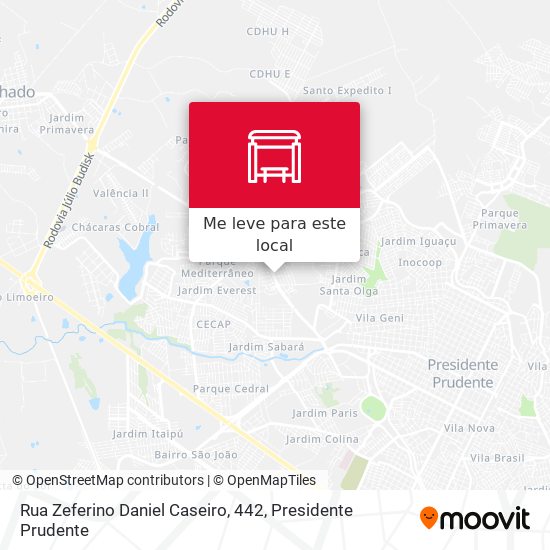 Rua Zeferino Daniel Caseiro, 442 mapa