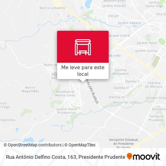 Rua Antônio Delfino Costa, 163 mapa