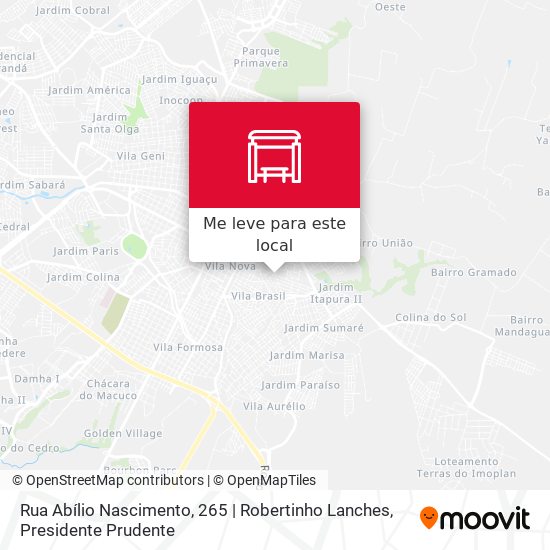 Rua Abílio Nascimento, 265 | Robertinho Lanches mapa
