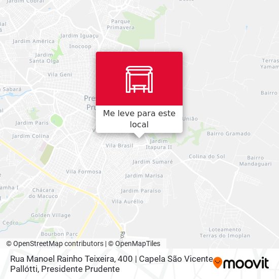 Rua Manoel Rainho Teixeira, 400 | Capela São Vicente Pallótti mapa