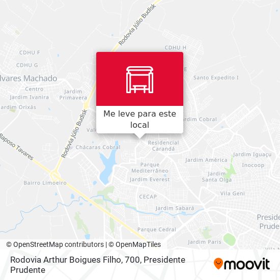 Rodovia Arthur Boigues Filho, 700 mapa