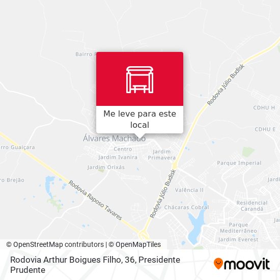 Rodovia Arthur Boigues Filho, 36 mapa