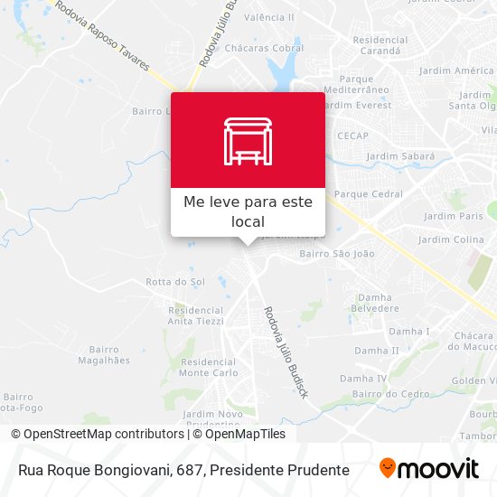 Rua Roque Bongiovani, 687 mapa