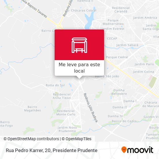 Rua Pedro Karrer, 20 mapa