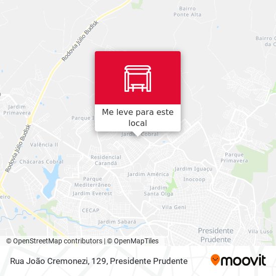 Rua João Cremonezi, 129 mapa