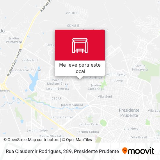 Rua Claudemir Rodrigues, 289 mapa