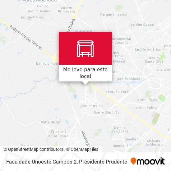 Faculdade Unoeste Campos 2 mapa