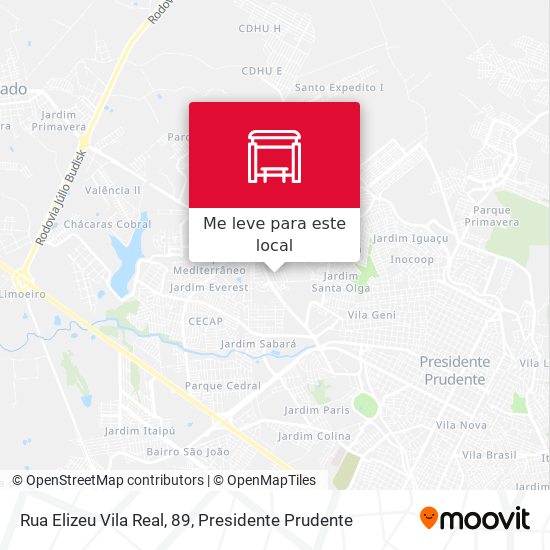 Rua Elizeu Vila Real, 89 mapa