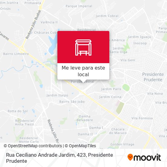 Rua Cecíliano Andrade Jardim, 423 mapa