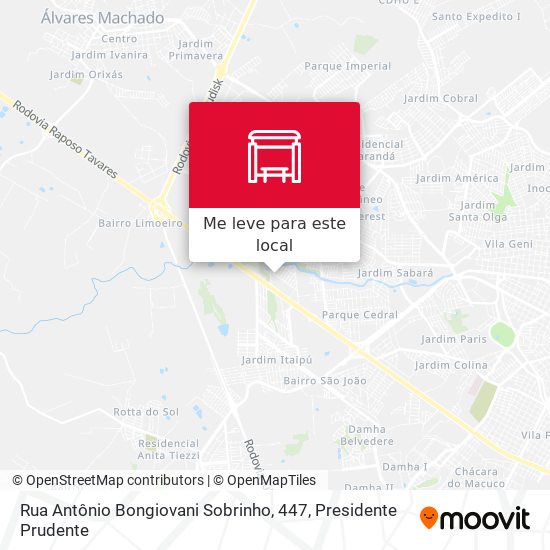Rua Antônio Bongiovani Sobrinho, 447 mapa