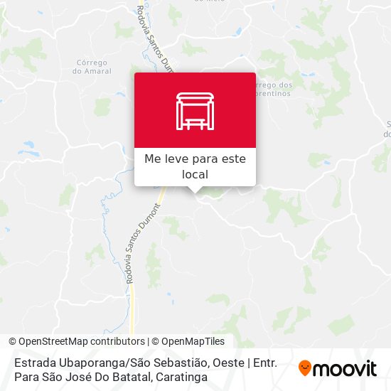 Estrada Ubaporanga / São Sebastião, Oeste | Entr. Para São José Do Batatal mapa