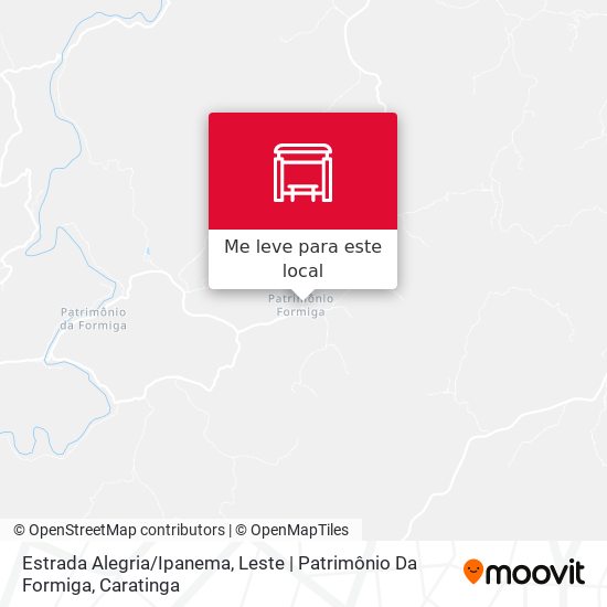 Estrada Alegria / Ipanema, Leste | Patrimônio Da Formiga mapa