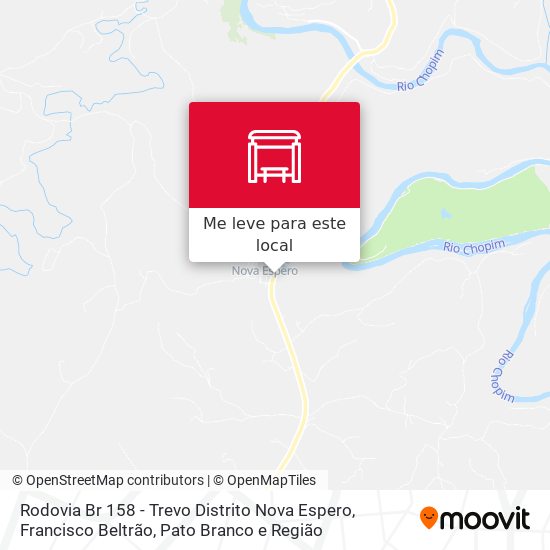 Rodovia Br 158 - Trevo Distrito Nova Espero mapa