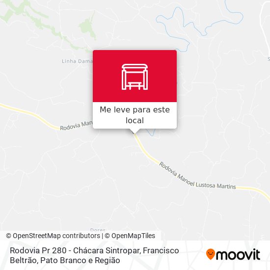 Rodovia Pr 280 - Chácara Sintropar mapa