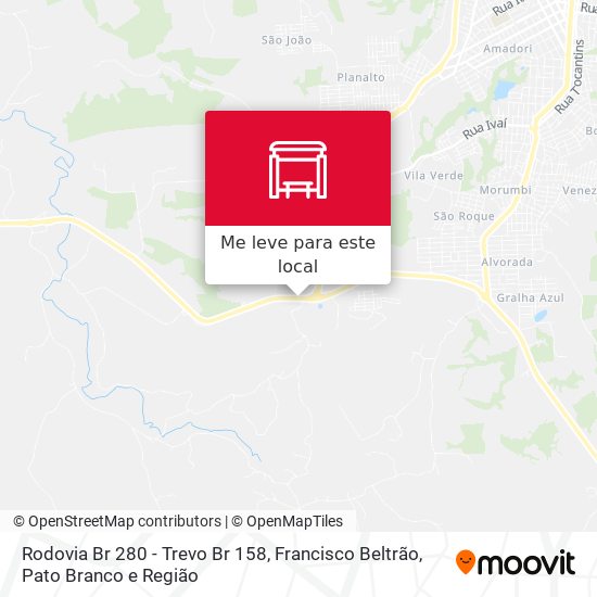 Rodovia Br 280 - Trevo Br 158 mapa