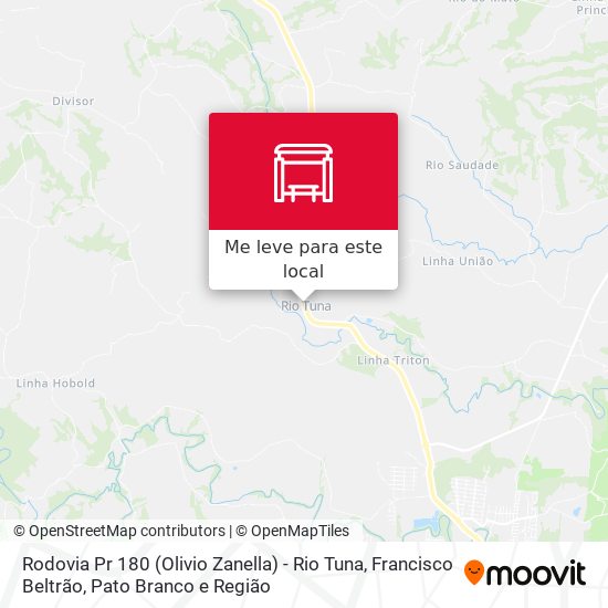 Rodovia Pr 180 (Olivio Zanella) - Rio Tuna mapa
