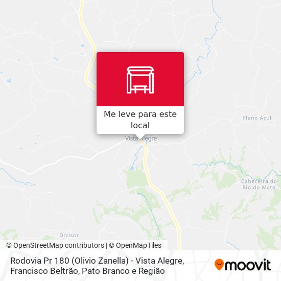 Rodovia Pr 180 (Olivio Zanella) - Vista Alegre mapa