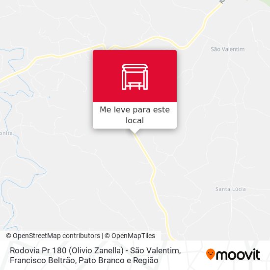 Rodovia Pr 180 (Olivio Zanella) - São Valentim mapa
