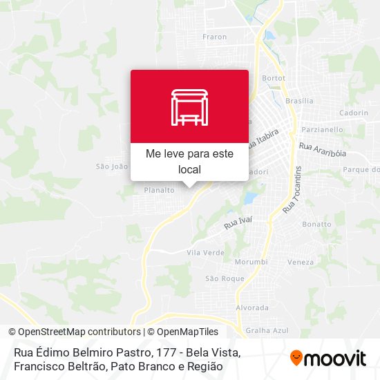 Rua Édimo Belmiro Pastro, 177 - Bela Vista mapa