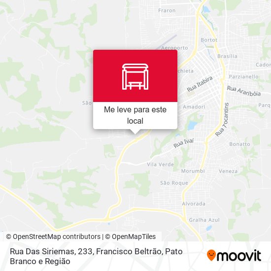 Rua Das Siriemas, 233 mapa