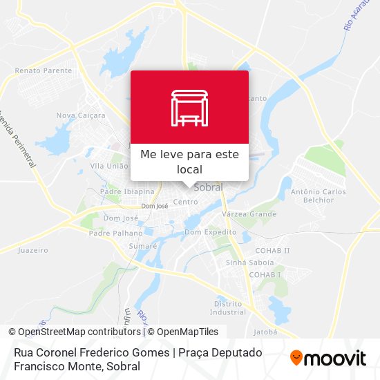 Rua Coronel Frederico Gomes | Praça Deputado Francisco Monte mapa