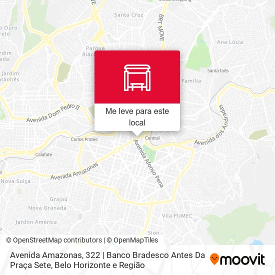 Avenida Amazonas, 322 | Banco Bradesco Antes Da Praça Sete mapa