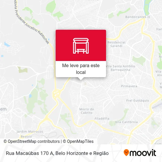Rua Macaúbas 170 A mapa