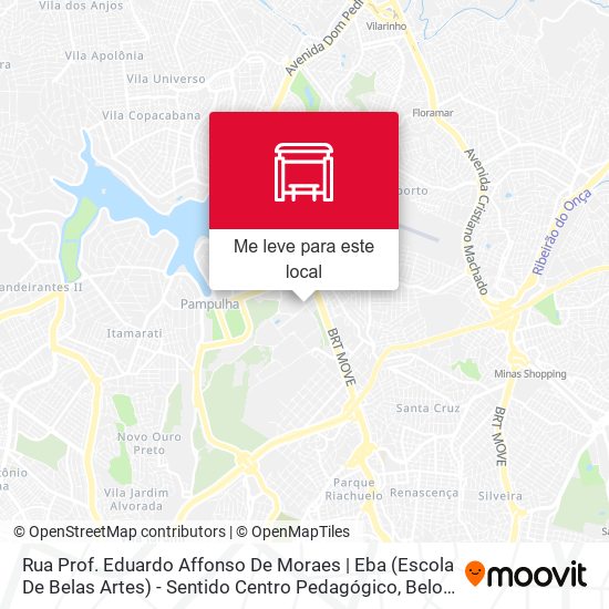 Rua Prof. Eduardo Affonso De Moraes | Eba (Escola De Belas Artes) - Sentido Centro Pedagógico mapa