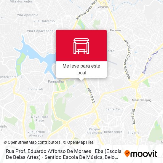 Rua Prof. Eduardo Affonso De Moraes | Eba (Escola De Belas Artes) - Sentido Escola De Música mapa