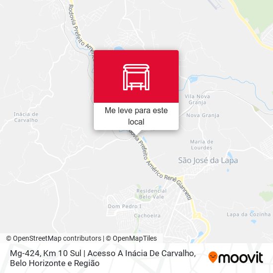 Mg-424, Km 10 Sul | Acesso A Inácia De Carvalho mapa