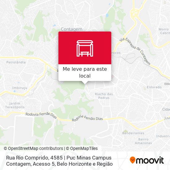 Rua Rio Comprido, 4585 | Puc Minas Campus Contagem, Acesso 5 mapa