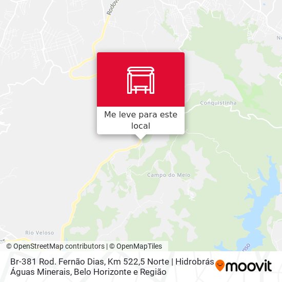 Br-381 Rod. Fernão Dias, Km 522,5 Norte | Hidrobrás Águas Minerais mapa