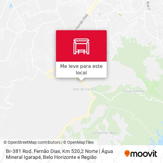 Br-381 Rod. Fernão Dias, Km 520,2 Norte | Água Mineral Igarapé mapa