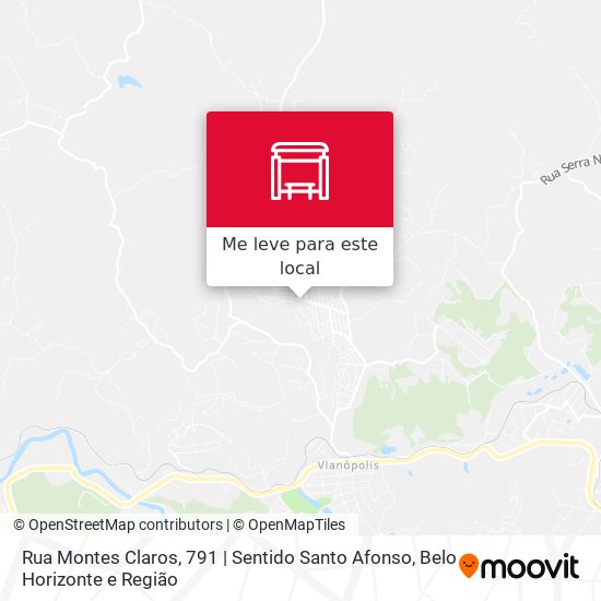 Rua Montes Claros, 791 | Sentido Santo Afonso mapa
