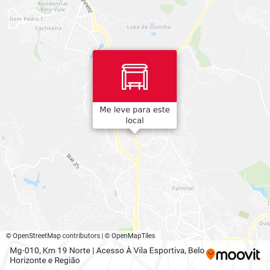 Mg-010, Km 19 Norte | Acesso À Vila Esportiva mapa