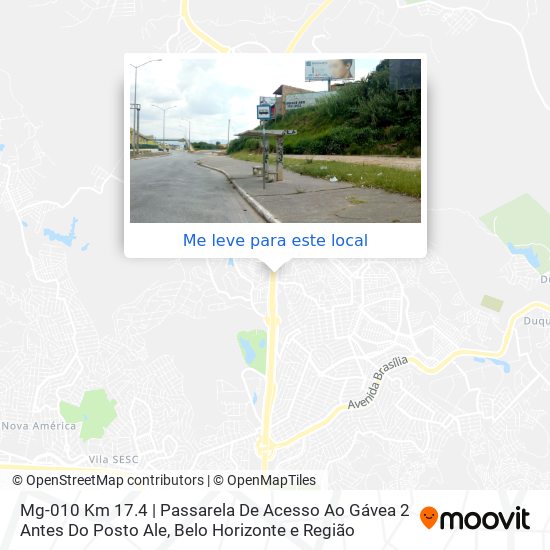 Mg-010 Km 17.4 | Passarela De Acesso Ao Gávea 2 Antes Do Posto Ale mapa