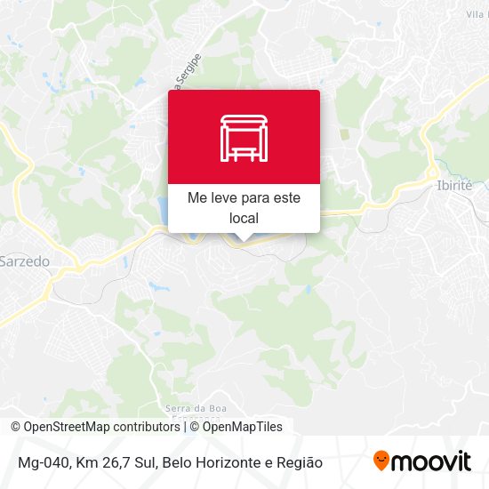 Mg-040, Km 26,7 Sul mapa