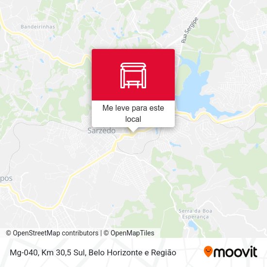 Mg-040, Km 30,5 Sul mapa