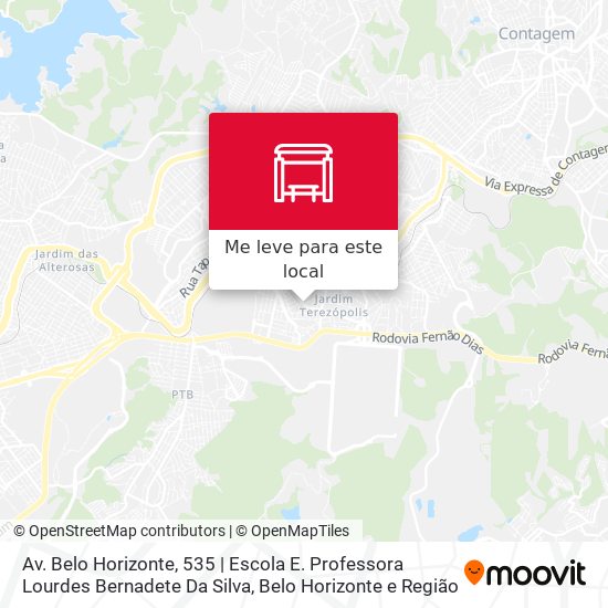 Av. Belo Horizonte, 535 | Escola E. Professora Lourdes Bernadete Da Silva mapa