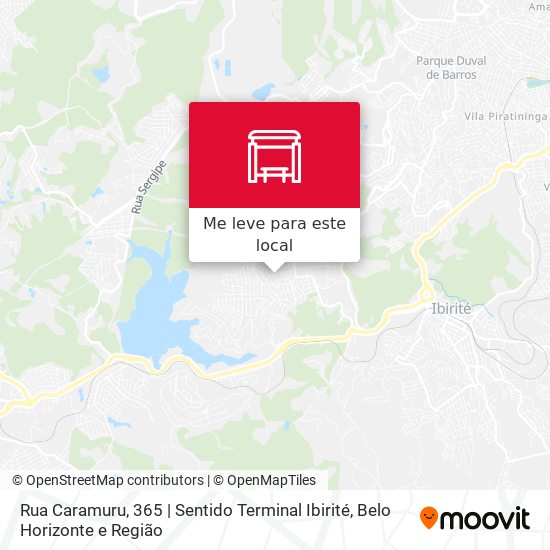 Rua Caramuru, 365 | Sentido Terminal Ibirité mapa