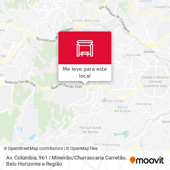 Av. Colúmbia, 961 | Mineirão / Churrascaria Carretão mapa