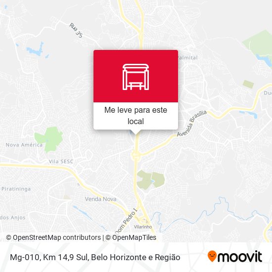 Mg-010, Km 14,9 Sul mapa