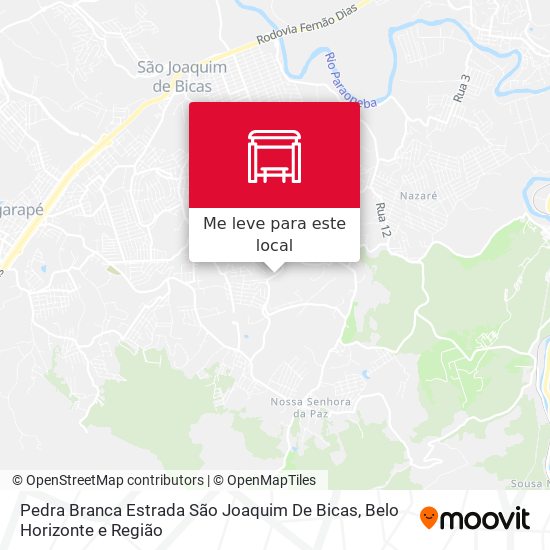 Pedra Branca Estrada São Joaquim De Bicas mapa