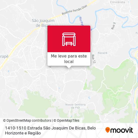 1410-1510 Estrada São Joaquim De Bicas mapa