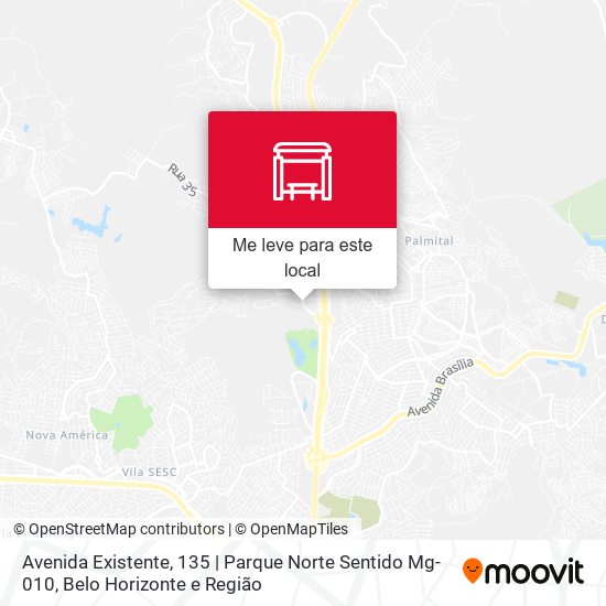 Avenida Existente, 135 | Parque Norte Sentido Mg-010 mapa