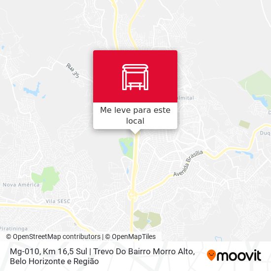 Mg-010, Km 16,5 Sul | Trevo Do Bairro Morro Alto mapa