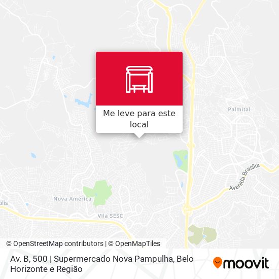 Av. B, 500 | Supermercado Nova Pampulha mapa