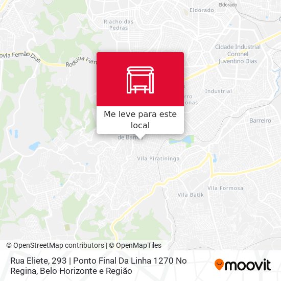 Rua Eliete, 293 | Ponto Final Da Linha 1270 No Regina mapa